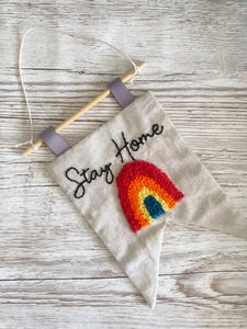 Rainbow Joy Pennant Embroidery Pattern – PDF Download